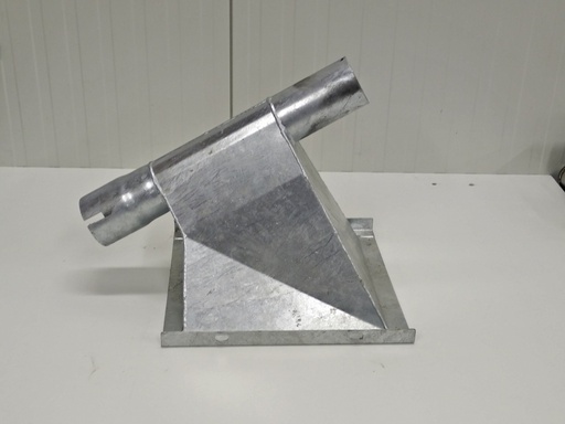 [SPB 0080 SU 0030] Spiraalbak Ø 80 mm met uitloop onder 30° compleet 