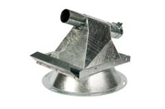 [SPB 0114 SU 0045] Spiraalbak met uitloop onder 45° t.b.v. spiraal van Ø 114 mm