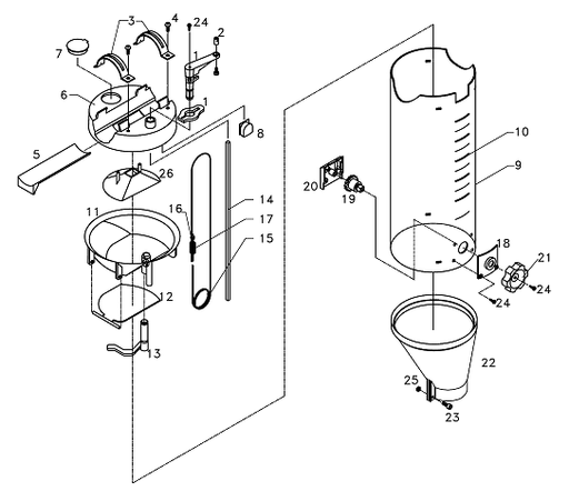 [700318] Stalen moer dosator M6 Daltec systeem