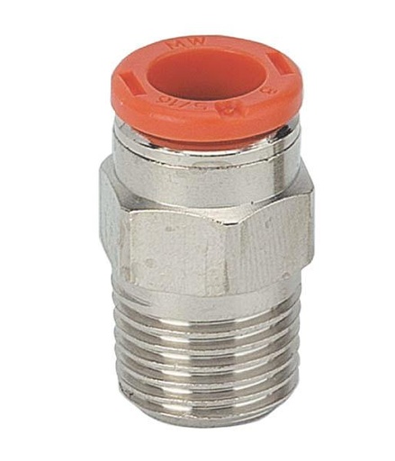 [2L01C02] MW inst.kopp. RIKI-4x1/8"  RL1C-serie rechte insteekkoppeling met conisch buitendraad