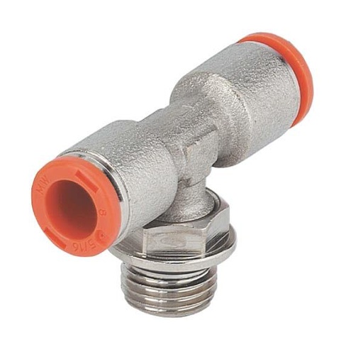 [2L32003] MW T-insteekkoppeling TIKI-4x1/4"  RL32-serie met buitendraad draaibaar