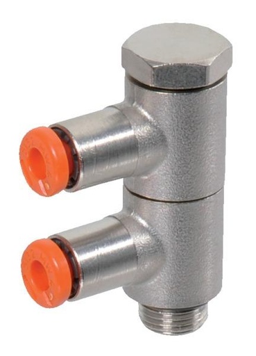 [2L56008] MW Dubbele haakse koppeling 6x1/8"  RL56-serie banjo draaibaar