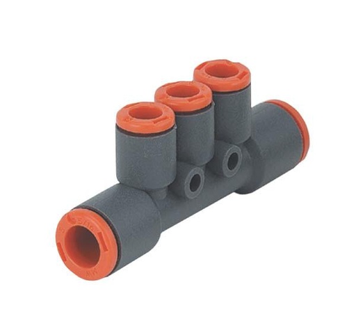 [2L44003] MW T-Insteek verdeelkoppeling VDR-8-6 KU  RL44-serie kunststof met 3 aftakkingen