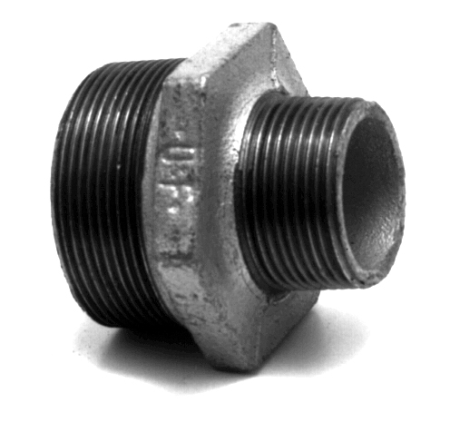 [245V-100012] Dubbele verloop nippel 1"x1/2" verzinkt