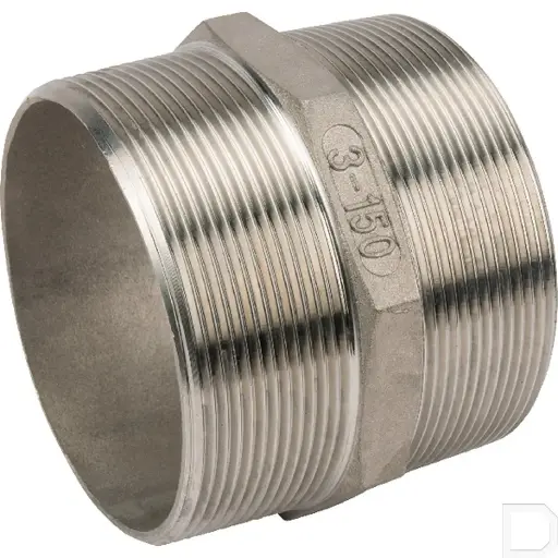 [FG2803RVS] Dubbele nippel 3" male nr. 280 RVS