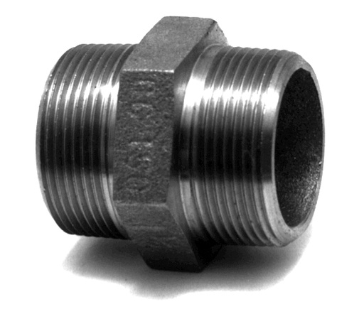 [280R-000400] RVS dubbele nippel 4"