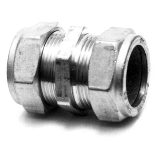 [8253-000028] Messing rechte koppeling Ø 28 mm knel