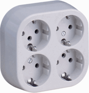 [2704822] Wandcontactdoos (schakelmateriaal) WANDCONTDS 4V RA OPB WIT