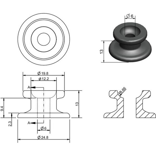 [291000KR] Knop nylon