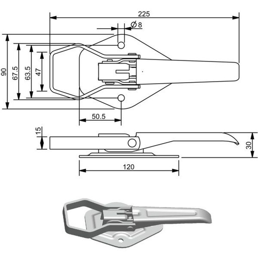 [770046KR] Excentersluiting vlak oog verzinkt