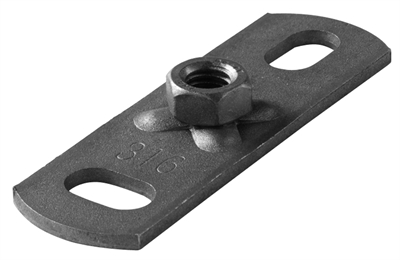 [5607008] Muurplaat sleufgaten 15 x 8,5 mm, moer M8 RVS316