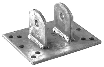[4401099] Wandhouder 2" gaten in lippen ø 13 mm th.vz.