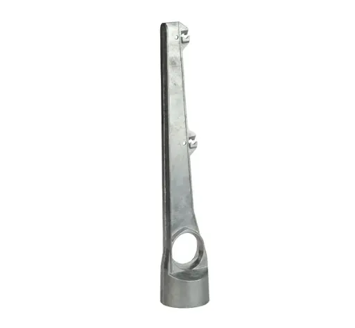 [0126045] Aluminium rechte enkel arm voor ronde paal Ø 60 mm 2 draden – prikkeldraadhouder / puntdraadkop RAL 9005 zwart