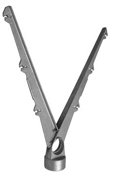 [0131060] Aluminium dubbele arm buis Ø 60 mm 2 × 3 draden – prikkeldraadhouder/puntdraadkop