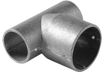 [166045] Alu-T-koppen ø 42 x 60 x 42 mm RAL 9005 zwart