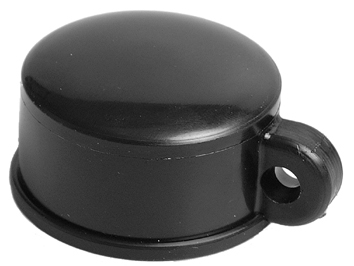[205142] Paalkap OM ø 42 mm kunststof zwart + draadoog