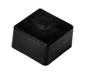 [0206060] Kunststof dop 'om' 60 x 60 mm zwart