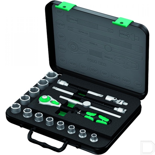 [05004049001WERA] Dopsleutelset 3/8" 17-delig