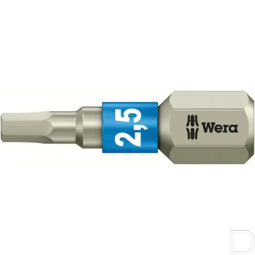 [SC38401TS25] Inbusbit 1/4" 6-kant met 2,5 mm stift 25 mm lang RVS