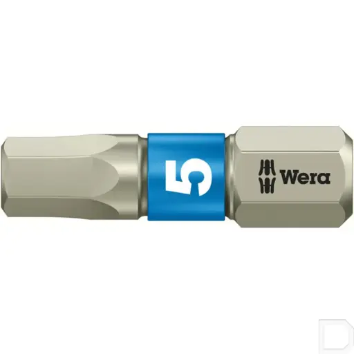 [SC38401TS50] Inbusbit 1/4" 6-kant met 5 mm stift 25 mm lang RVS