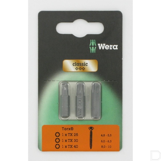 [SC8671ZSETBSB] Schroefbits 1x TX25/Tx30/Tx40 Wera