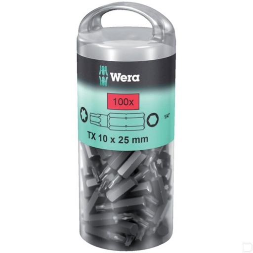 [SC8671ZTX20DIY100] Schroefbit 1/4" 6-kant met Torx TX20 25mm lang 100(st.) Wera