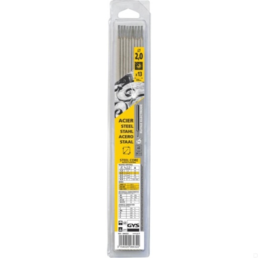[084322GYS] Elektroden rutiel Ø2mm 350mm lang 13stuks Gys
