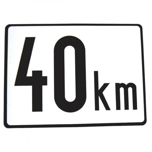 [BF40A] Aanduidingsbord kunststof 40 km/h 200 x 150 mm