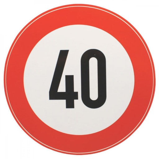 [BF40S] Aanduidingsbord sticker Ø 200 mm 40km/h