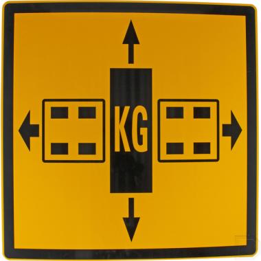 [WB90006] Bord symbool: uitzonderlijk vervoer België 500 x 500 mm