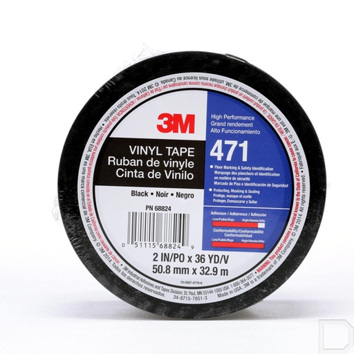 [7100260161] Vinyl tape 471 50 mm x 33 m zwart