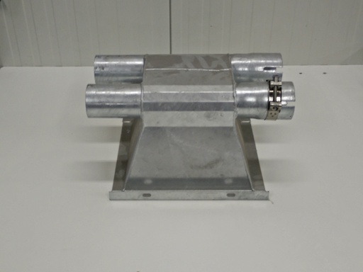 [SPB 090 DU 0030] Spiraalbak Ø90mm met dubbele uitloop onder 30° parallel compleet