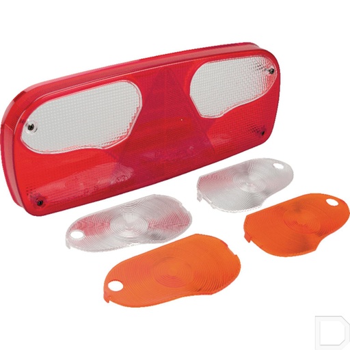 [188522002] Lampglas rechthoek passend voor achterlicht Ecopoint met driehoek