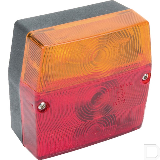 [230300037] Achterlicht Minipoint vierkant opbouw 12V